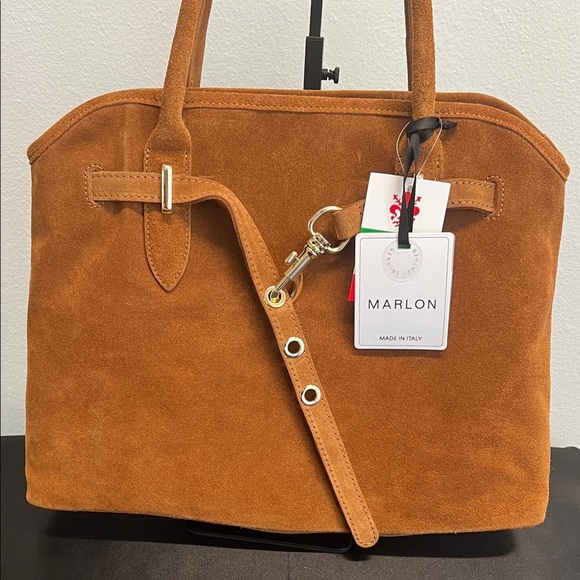 Marlon Firenze Handbags - Marlon Firenze | “Eva” Ring Hook Leather Suede Tote